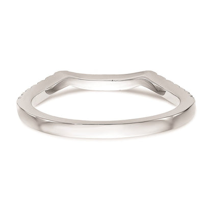14K Weißgold Ehering mit echten Diamanten