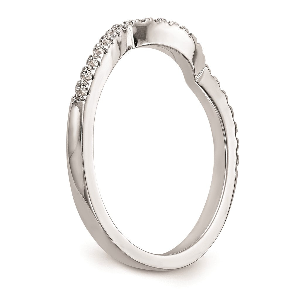 14K Weißgold Ehering mit echten Diamanten