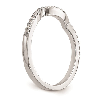 14K Weißgold Ehering mit echten Diamanten