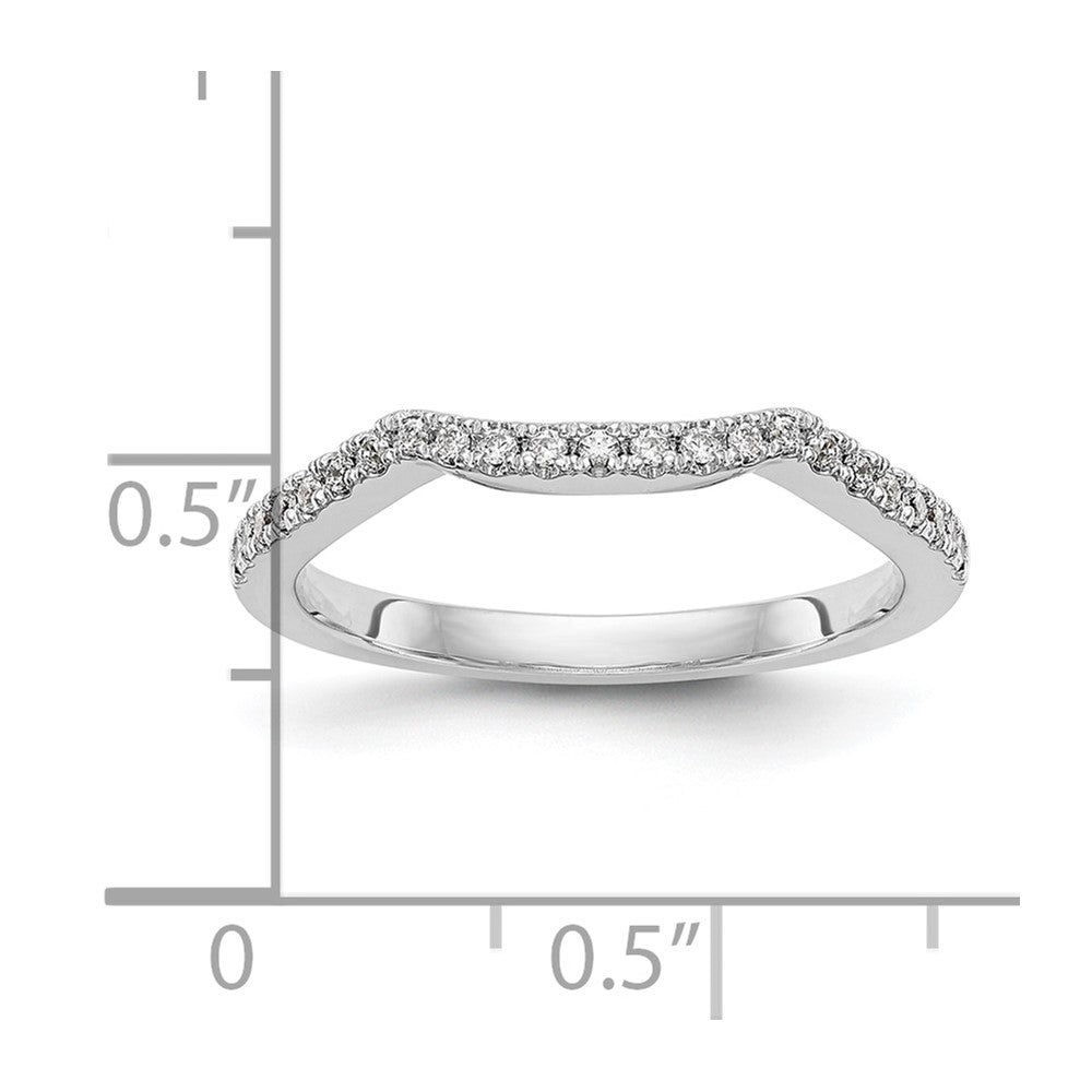 14K Weißgold Ehering mit echten Diamanten