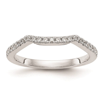 14K Weißgold Ehering mit echten Diamanten