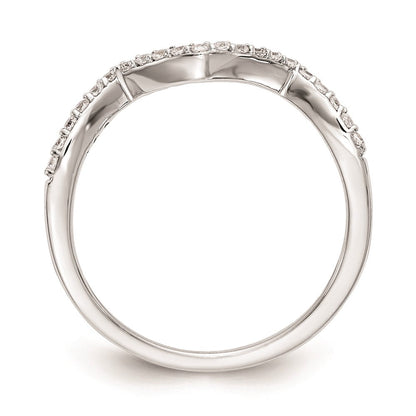 14K Weißgold Ehering mit runden echten Diamanten