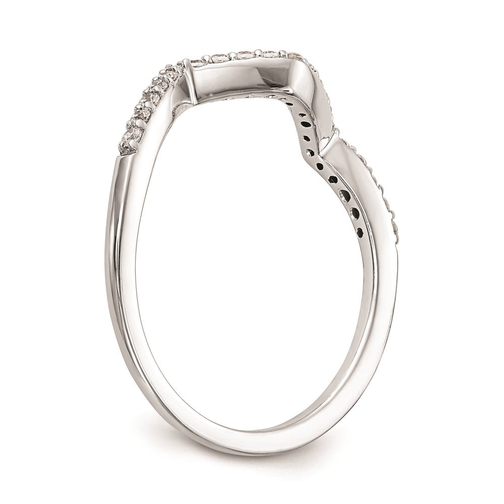 14K Weißgold Ehering mit runden echten Diamanten