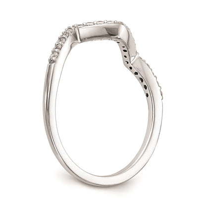 14K Weißgold Ehering mit runden echten Diamanten
