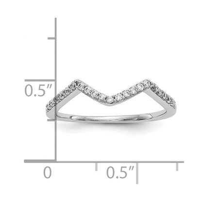 14K Weißgold Ehering mit runden echten Diamanten