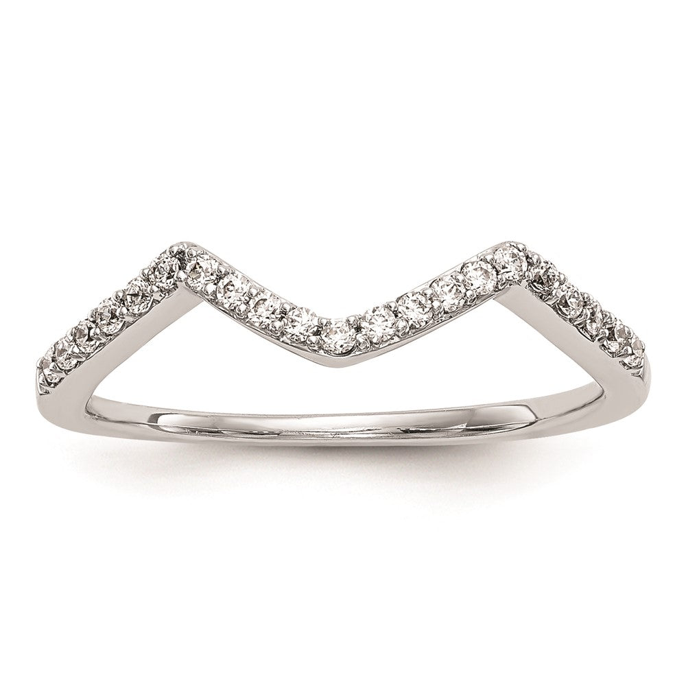 14K Weißgold Ehering mit runden echten Diamanten