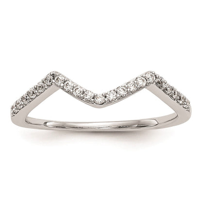 14K Weißgold Ehering mit runden echten Diamanten