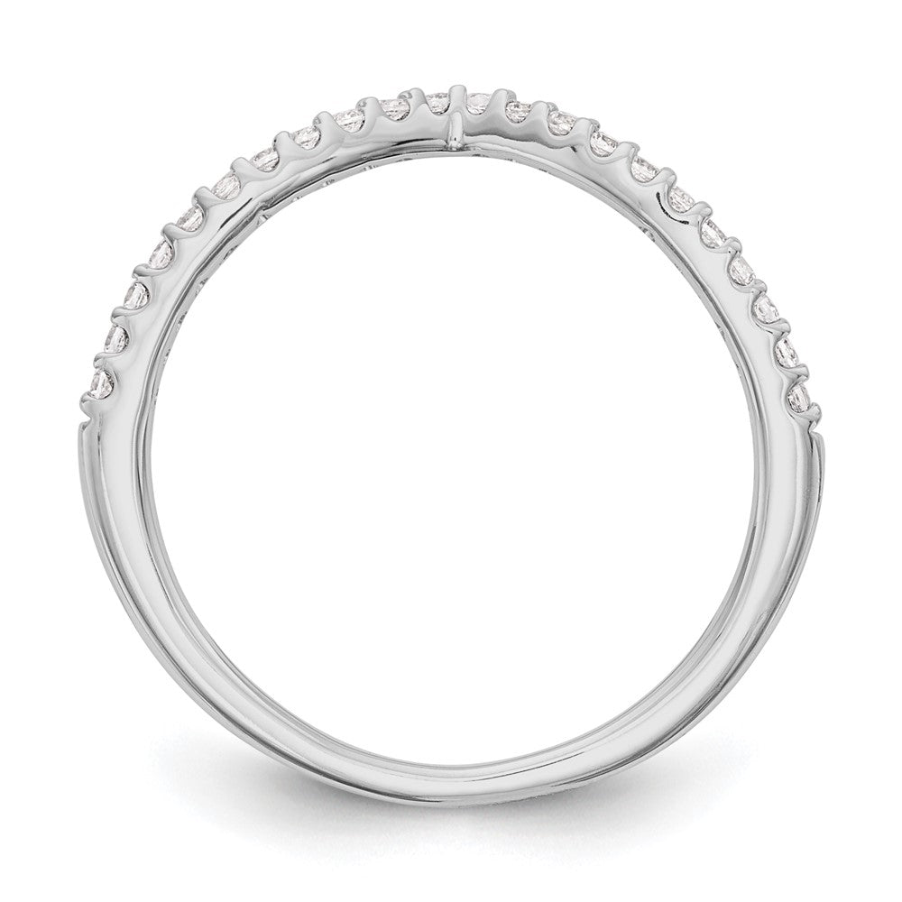 14K Weißgold Ehering mit echten Diamanten