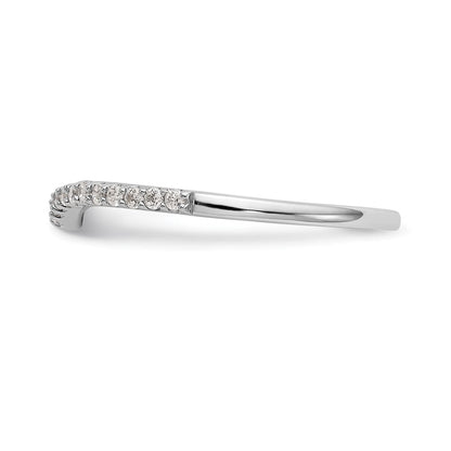 14K Weißgold Ehering mit echten Diamanten
