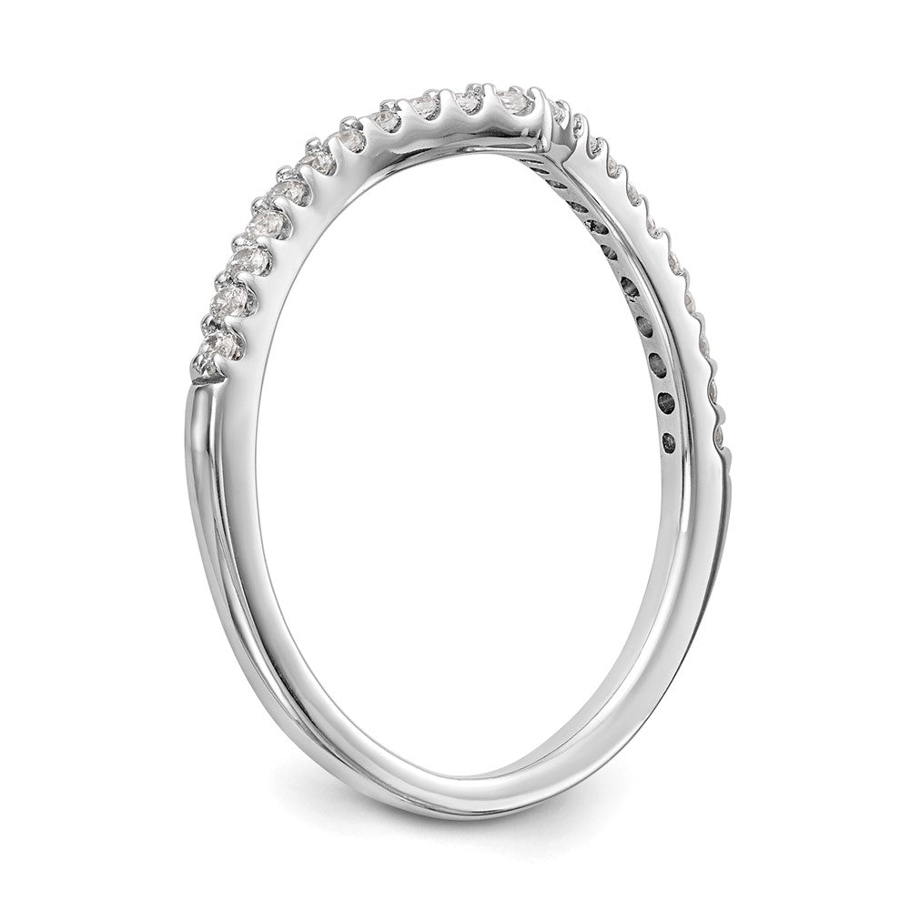 14K Weißgold Ehering mit echten Diamanten