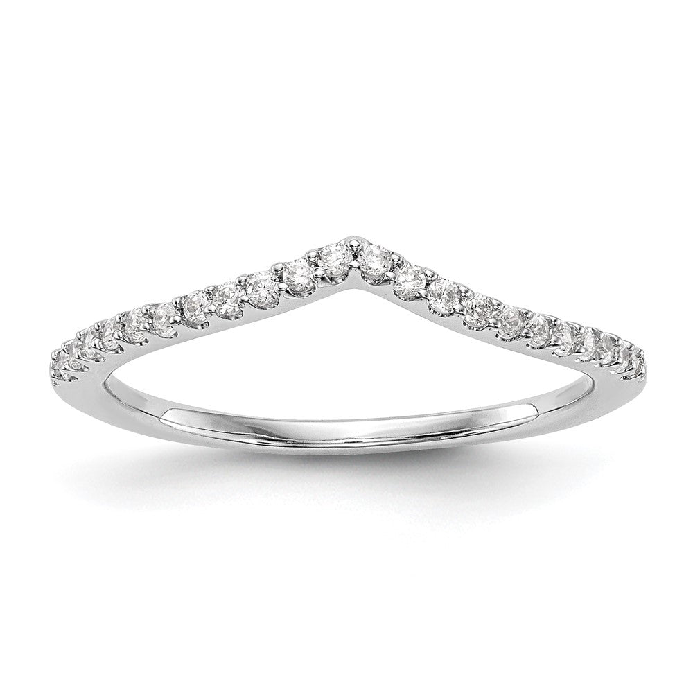 14K Weißgold Ehering mit echten Diamanten