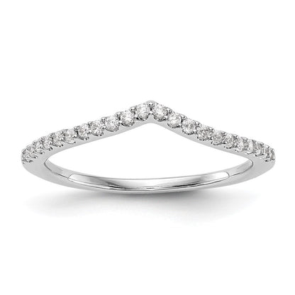 14K Weißgold Ehering mit echten Diamanten