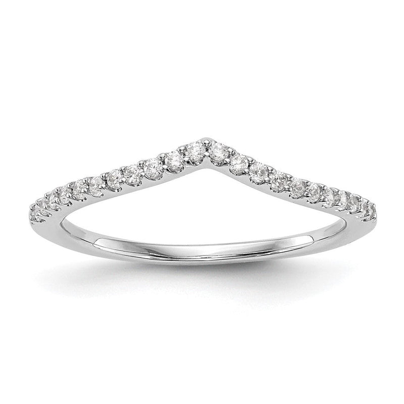 14K Weißgold Ehering mit echten Diamanten