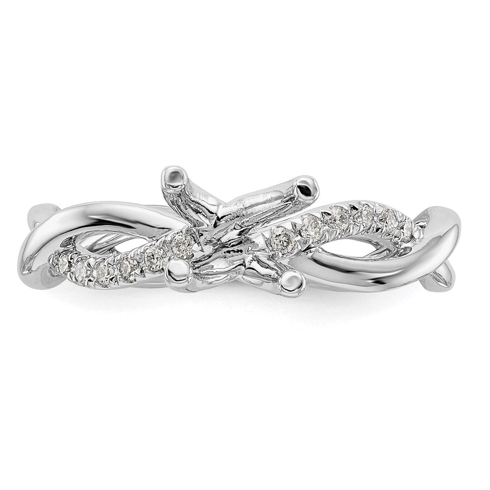 14K Weißgold 0,25 ct. Labor gezüchteter Diamant VS/SI+ G+ 0,75 ct. Center Rund Bypass Verlobungsring