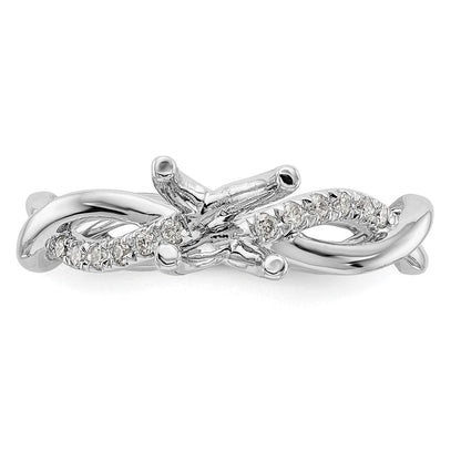 14K Weißgold 0,25 ct. Labor gezüchteter Diamant VS/SI+ G+ 0,75 ct. Center Rund Bypass Verlobungsring