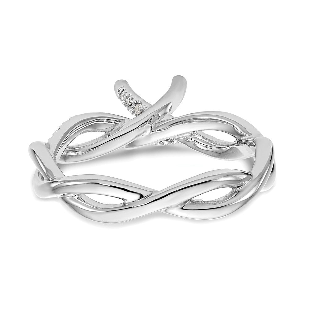 14K Weißgold 0,25 ct. Labor gezüchteter Diamant VS/SI+ G+ 0,75 ct. Center Rund Bypass Verlobungsring
