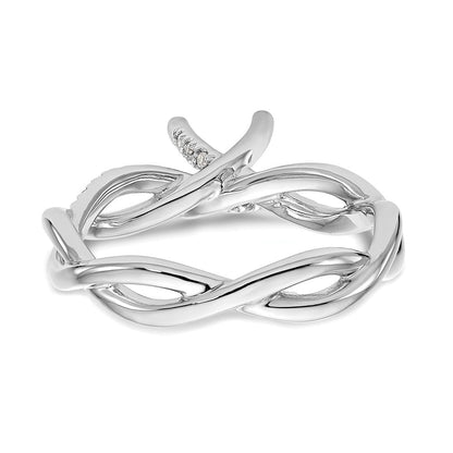 14K Weißgold 0,25 ct. Labor gezüchteter Diamant VS/SI+ G+ 0,75 ct. Center Rund Bypass Verlobungsring