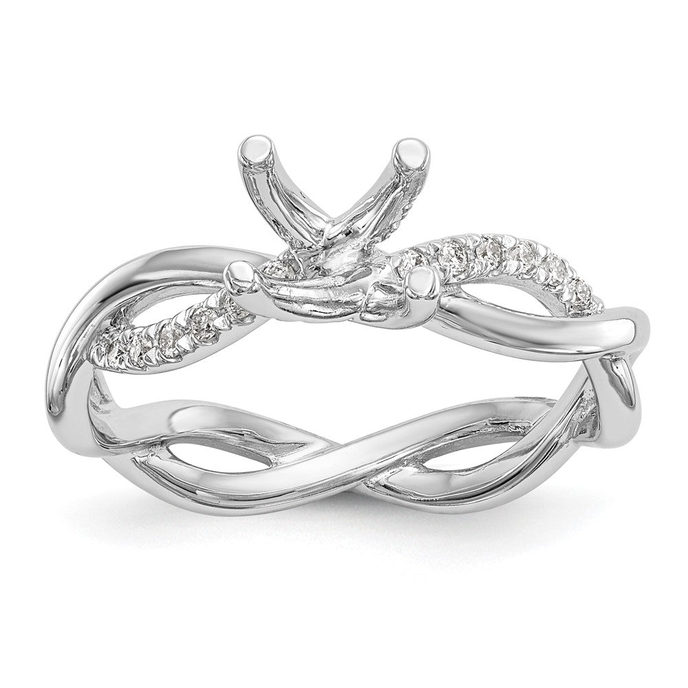 14K Weißgold 0,25 ct. Labor gezüchteter Diamant VS/SI+ G+ 0,75 ct. Center Rund Bypass Verlobungsring