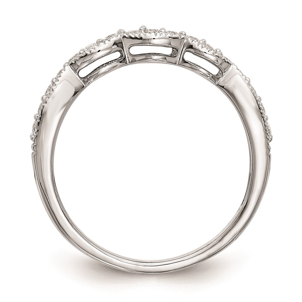14K Weißgold Ehering mit echten Diamanten