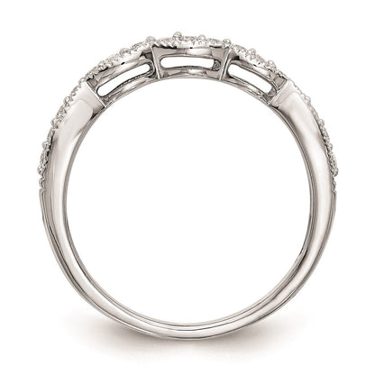 14K Weißgold Ehering mit echten Diamanten