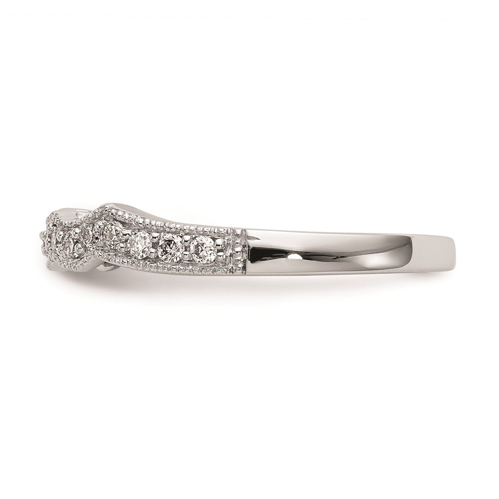14K Weißgold Ehering mit echten Diamanten