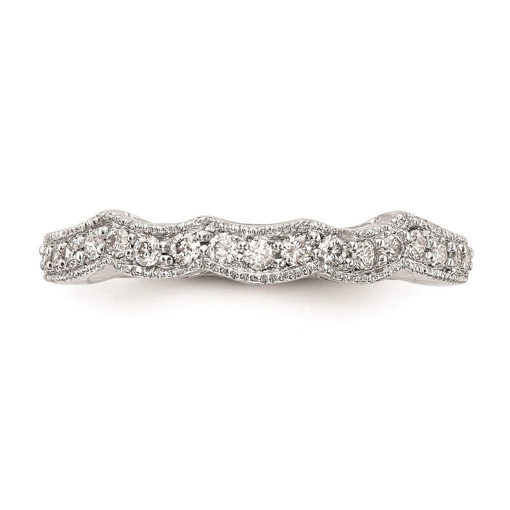 14K Weißgold Ehering mit echten Diamanten