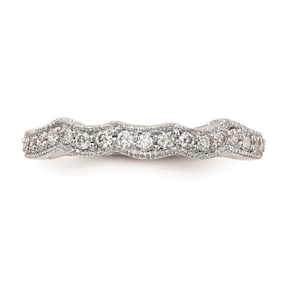 14K Weißgold Ehering mit echten Diamanten