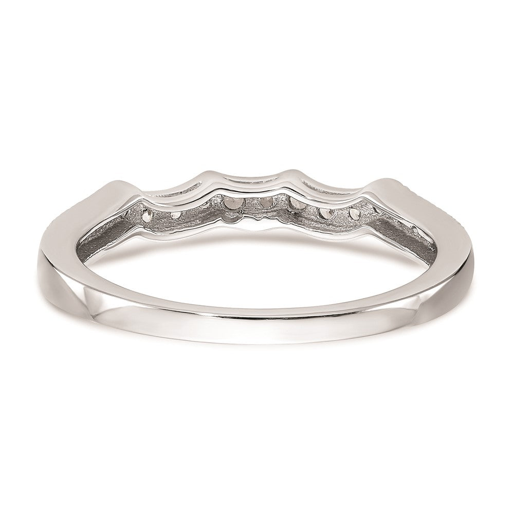 14K Weißgold Ehering mit echten Diamanten