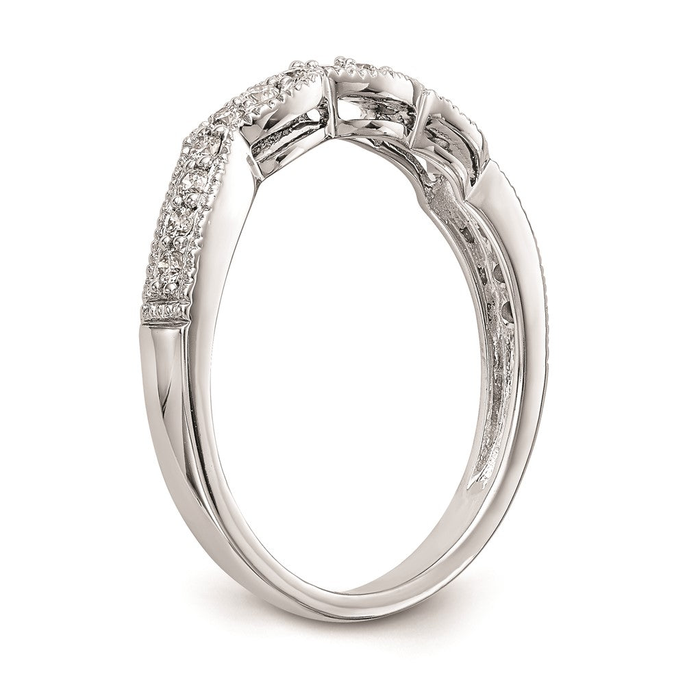 14K Weißgold Ehering mit echten Diamanten
