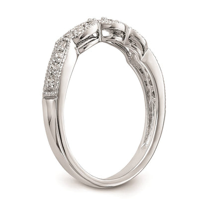 14K Weißgold Ehering mit echten Diamanten
