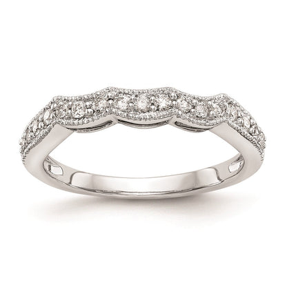 14K Weißgold Ehering mit echten Diamanten