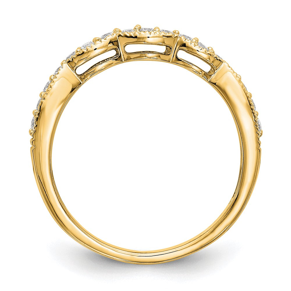 14K Gelbgold Ehering mit echten Diamanten