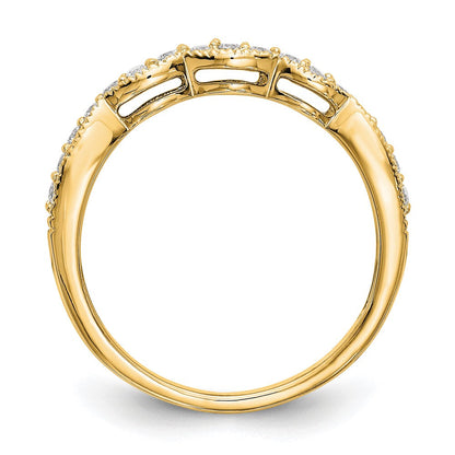 14K Gelbgold Ehering mit echten Diamanten