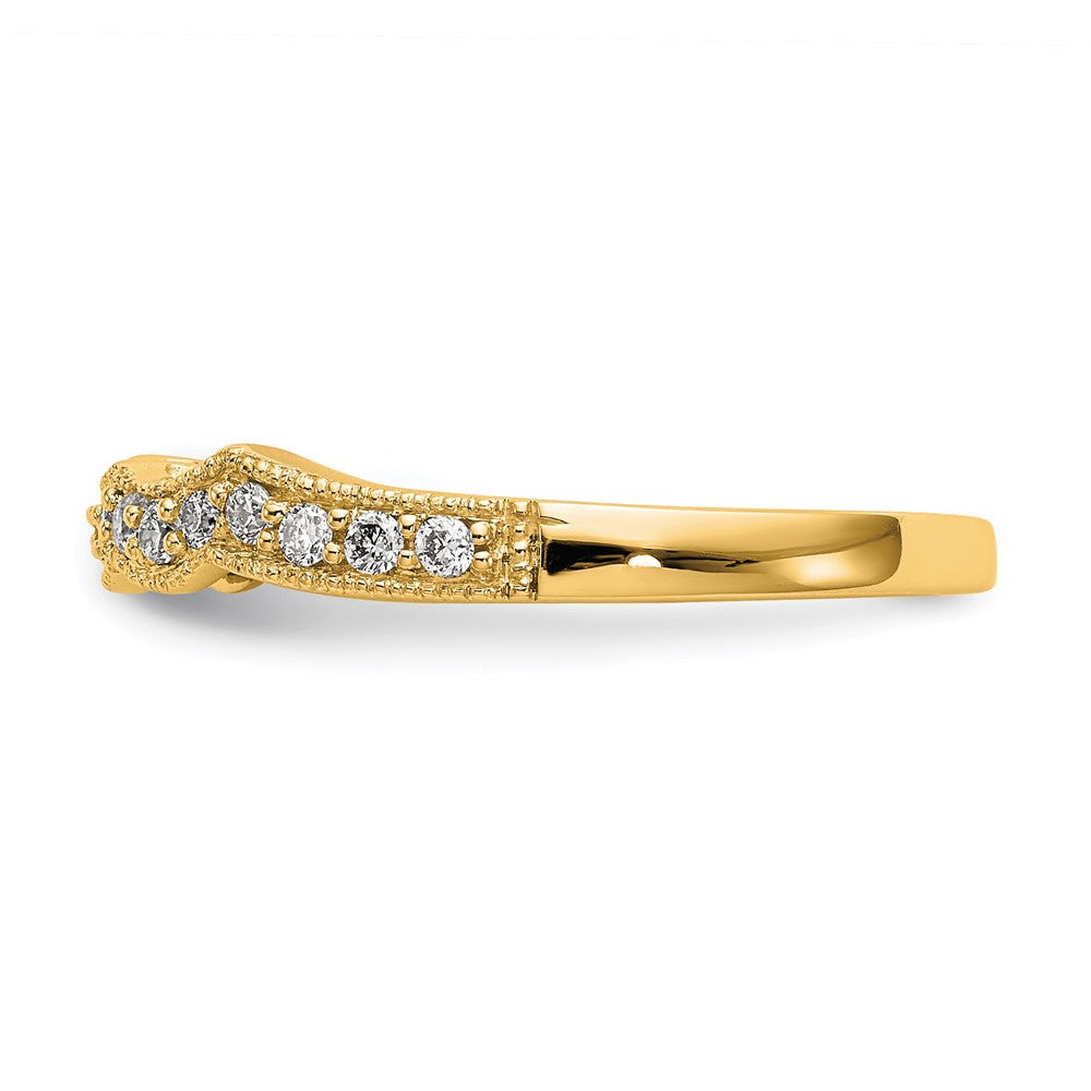 14K Gelbgold Ehering mit echten Diamanten