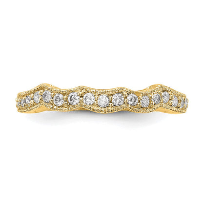 14K Gelbgold Ehering mit echten Diamanten