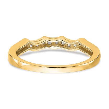14K Gelbgold Ehering mit echten Diamanten