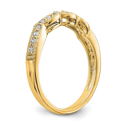 14K Gelbgold Ehering mit echten Diamanten