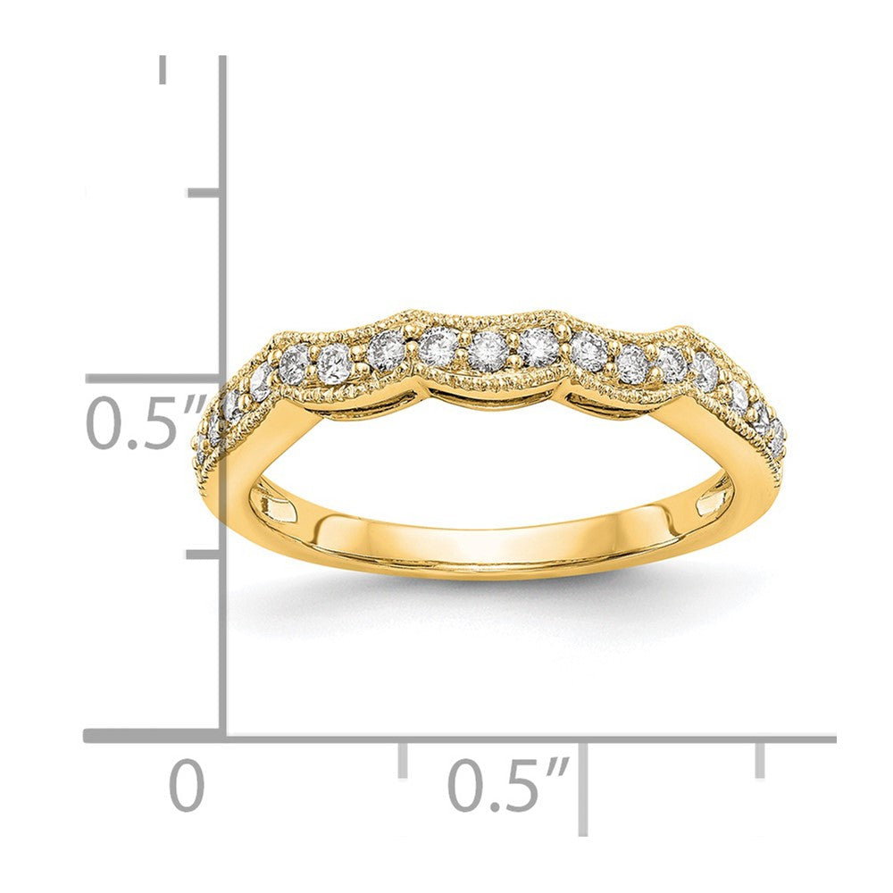 14K Gelbgold Ehering mit echten Diamanten