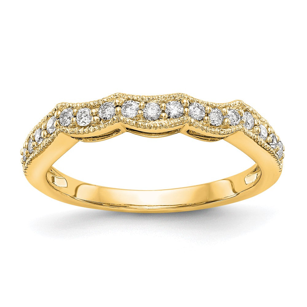 14K Gelbgold Ehering mit echten Diamanten