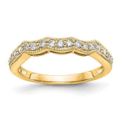 14K Gelbgold Ehering mit echten Diamanten