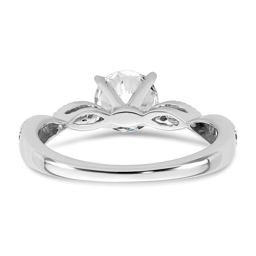 14K Weißgold Verlobungsring mit rundem Semi-Mount für Labordiamanten VS/SI FGH