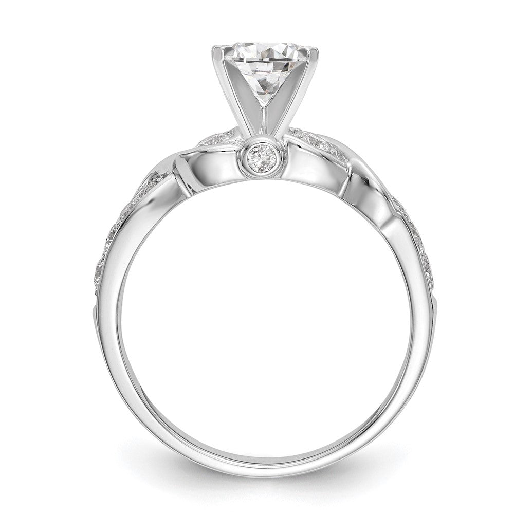 14K Weißgold Verlobungsring mit im Labor gezüchteten Diamanten VS/SI FGH, Krappenfassung, Semi-Mount