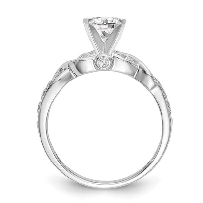 14K Weißgold Verlobungsring mit im Labor gezüchteten Diamanten VS/SI FGH, Krappenfassung, Semi-Mount