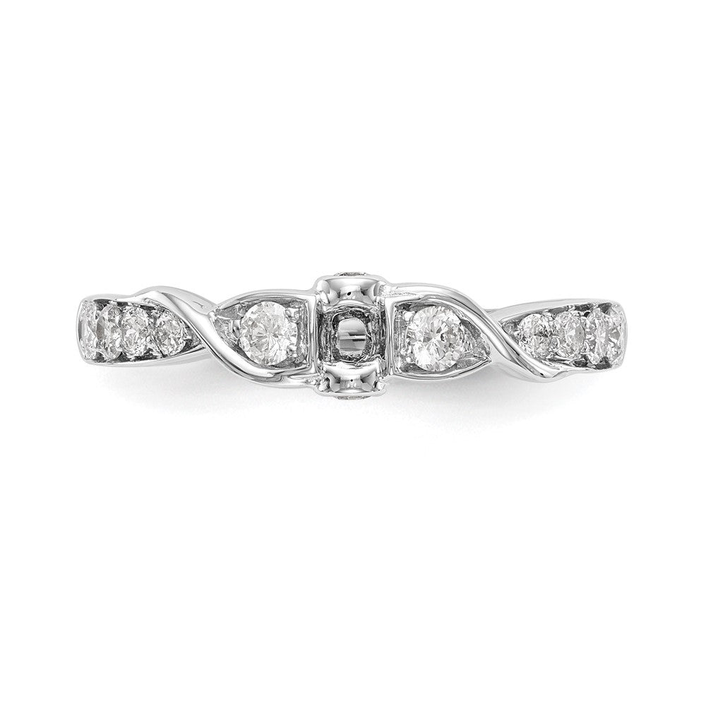 14K Weißgold Verlobungsring mit im Labor gezüchteten Diamanten VS/SI FGH, Krappenfassung, Semi-Mount