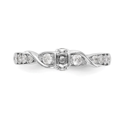 14K Weißgold Verlobungsring mit im Labor gezüchteten Diamanten VS/SI FGH, Krappenfassung, Semi-Mount
