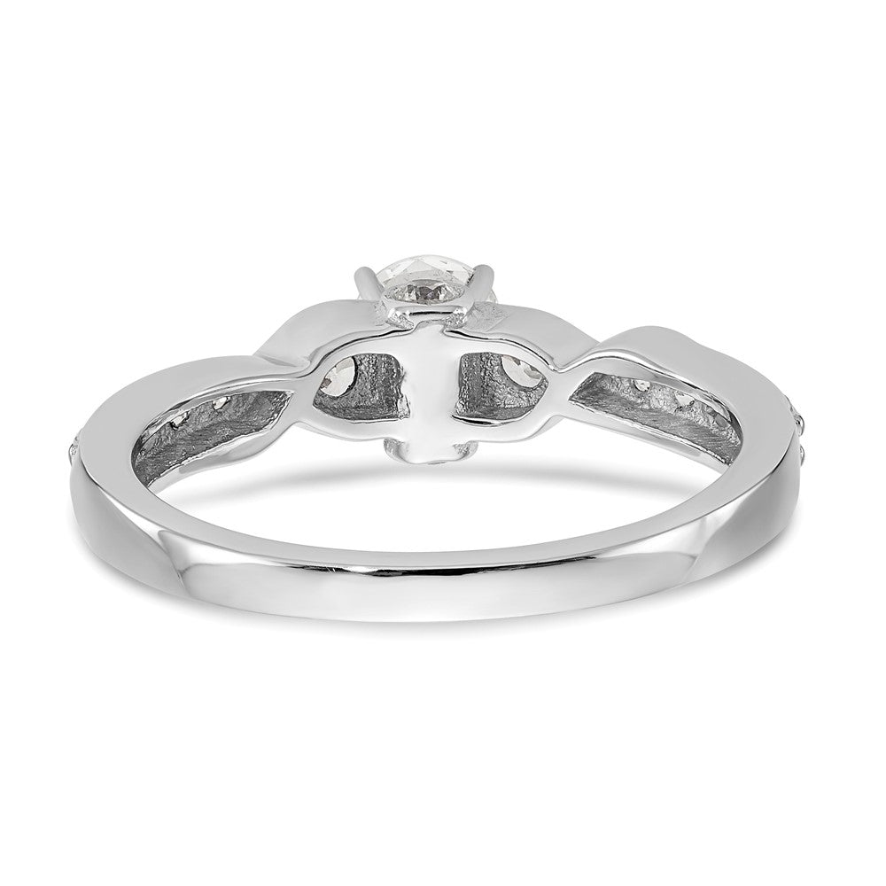 14K Weißgold Verlobungsring mit im Labor gezüchteten Diamanten VS/SI FGH, Krappenfassung, Semi-Mount