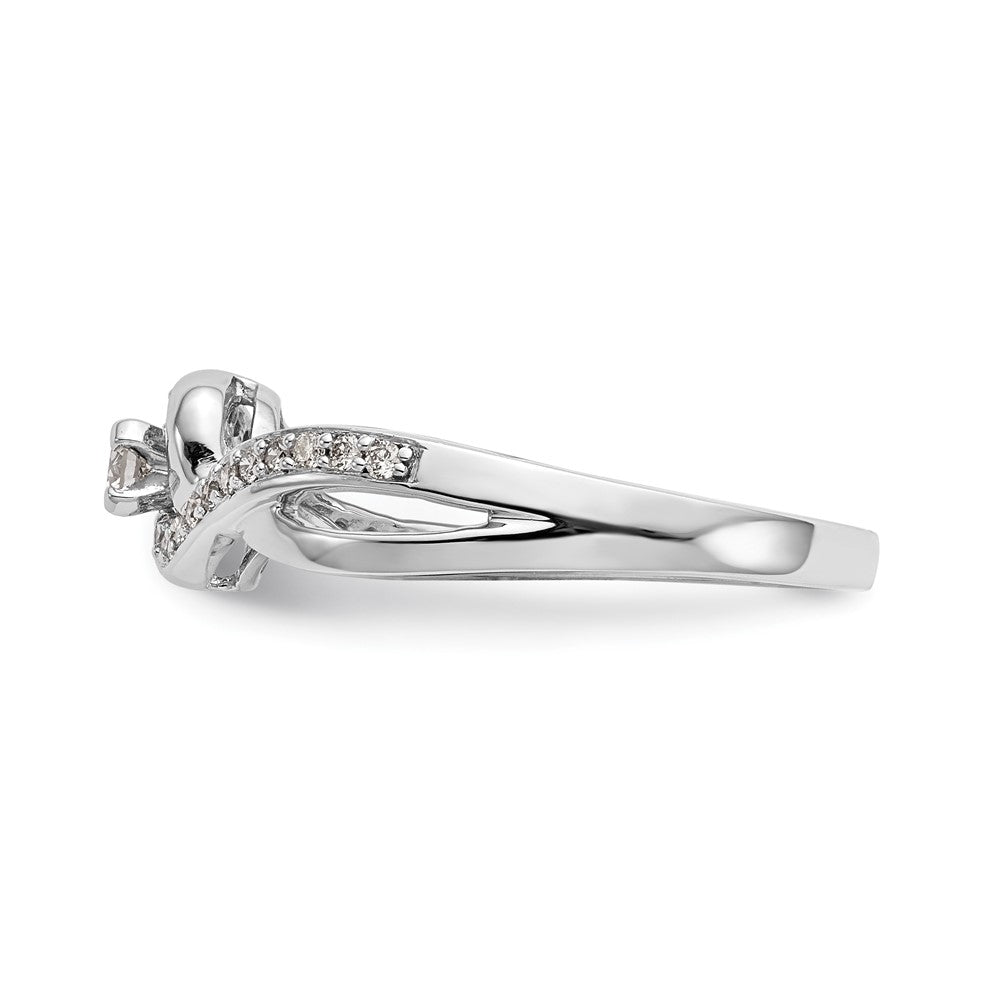 Verlobungsring 14K Weißgold mit Peg-Fassung, Kreuzdesign und simuliertem Diamanten