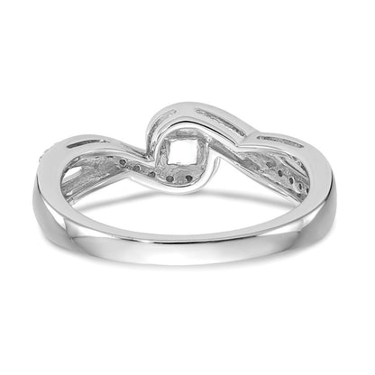 Verlobungsring 14K Weißgold mit Peg-Fassung, Kreuzdesign und simuliertem Diamanten