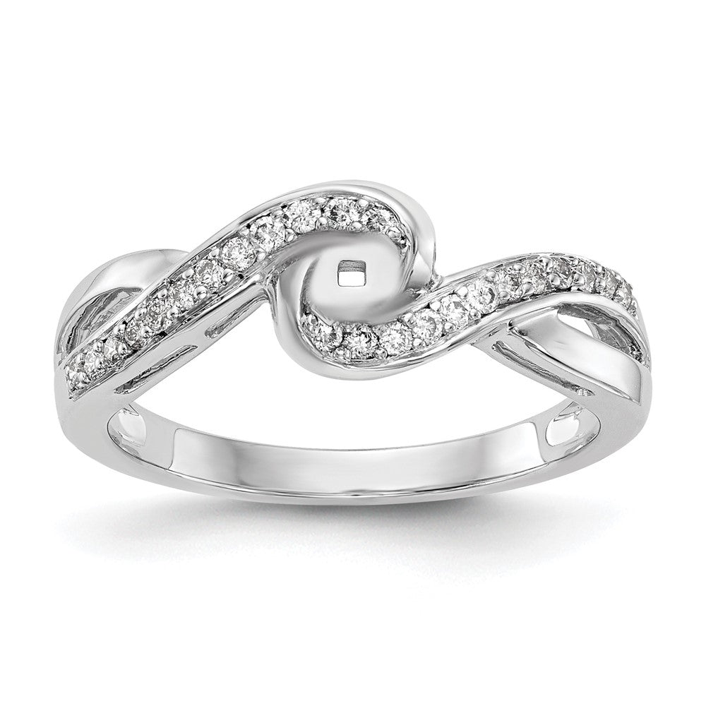 Verlobungsring 14K Weißgold mit Peg-Fassung, Kreuzdesign und simuliertem Diamanten