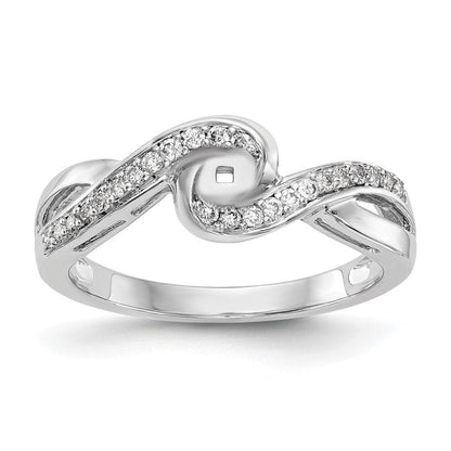 Verlobungsring 14K Weißgold mit Peg-Fassung, Kreuzdesign und simuliertem Diamanten
